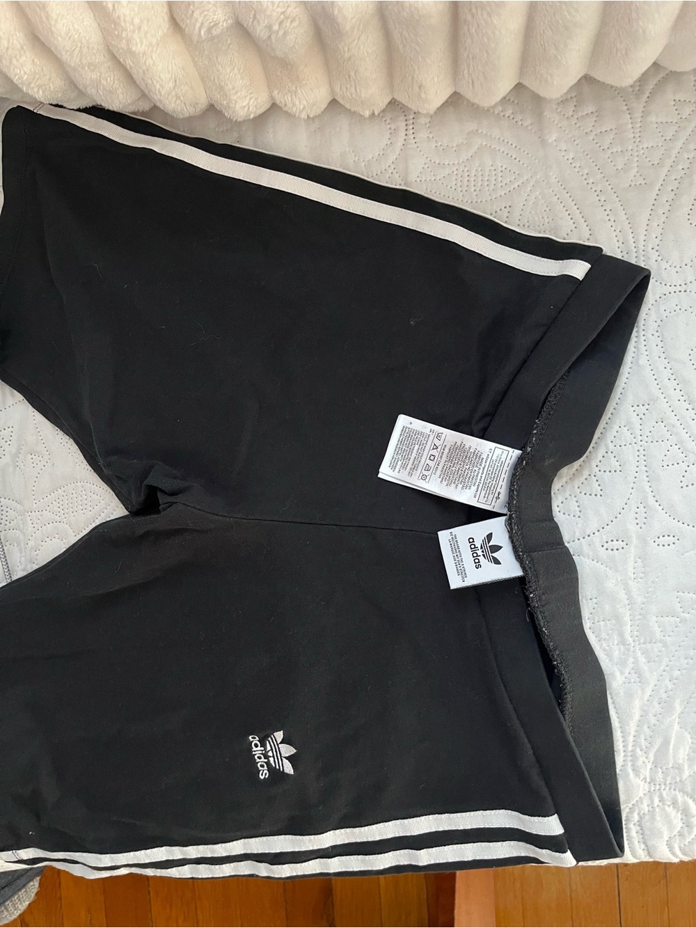 adidas Black Shorts with White Side Stripes